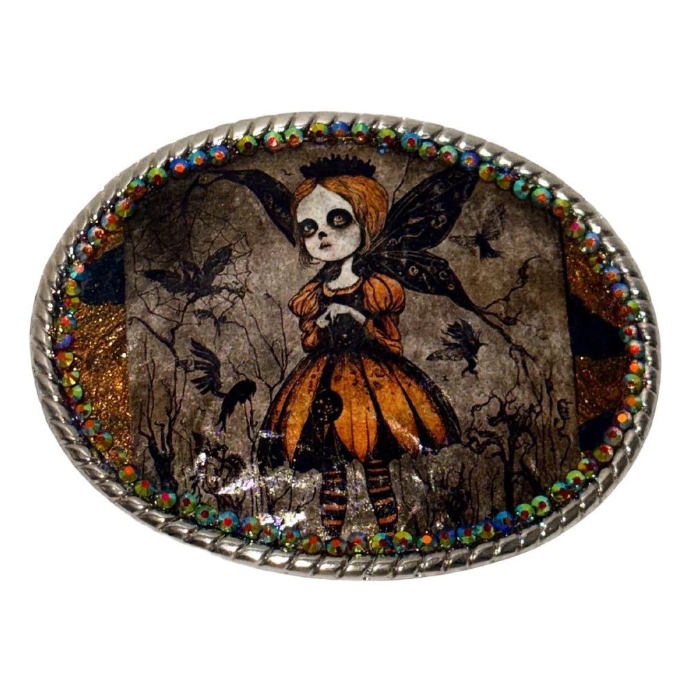 Gothic Fairy Buckle with Orange and Black Accents
